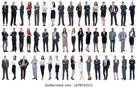 Collage Of A Variety Of Business People Standing In A Row