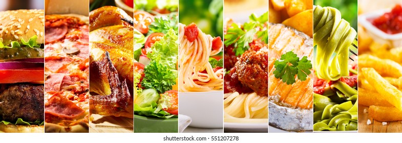 collage of various food products. - Shutterstock ID 551207278