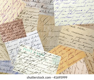 Collage Of Vintage Handwriting Samples