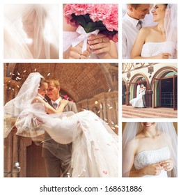 Collage Of Wedding In Church