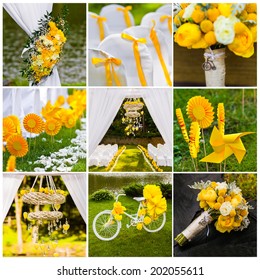  Collage Of Wedding Photos In Yellow Theme