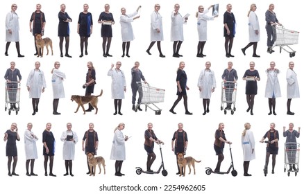 collage of a woman in full growth displaying many professions - Shutterstock ID 2254962605