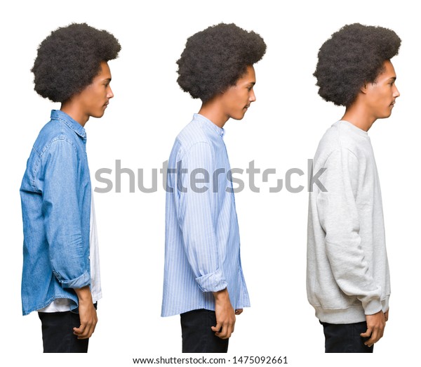 Collage Young Man Afro Hair Over Stock Photo Edit Now 1475092661