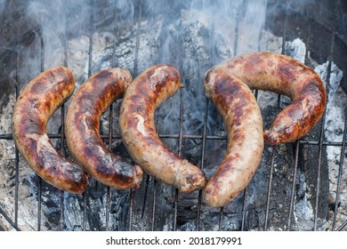 The Collapse Of The Soviet Union. The Abbreviation Of The USSR From Charcoal-fried Sausages. Conceptual Photo.