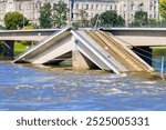 Collapsed Carola Bridge in Dresden