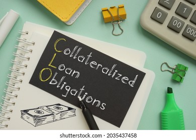 Collateralized Loan Obligations CLO is shown on a business photo using the text - Shutterstock ID 2035437458