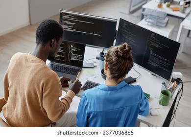 Colleagues developing security codes in team - Powered by Shutterstock