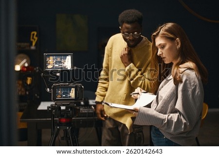 Colleagues Reading Script Of Podcast