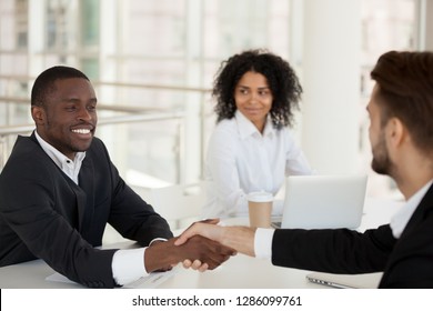 Colleagues Shaking Hands Greeting Each Other Stock Photo 1286099761 ...