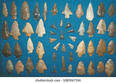 Collection Arrowheads Other Native American Artifacts Stock Photo ...