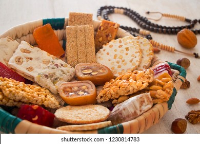 Collection Of Beans Candies And Sweets ( Mawlid Halawa )- Egyptian Culture Dessert Usually Eaten During Prophet Muhammad Birth Celebration
