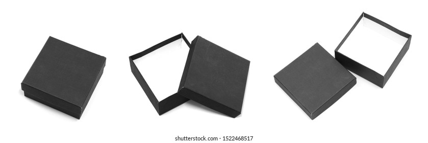 Collection of black empty box on white background. - Shutterstock ID 1522468517