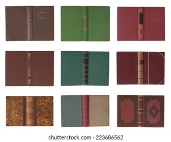 Collection of book covers with spine isolated on a white background