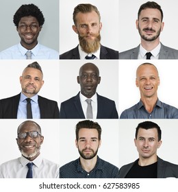 Collection Of Businessmen Smiling In Head Shot