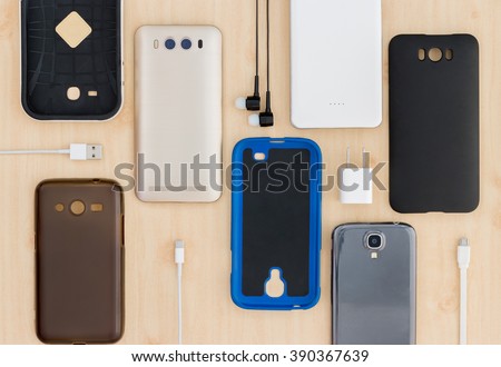 collection Cell phone,  smartphone and accessories for background