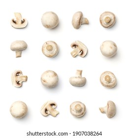 Collection of champignons isolated on white background. Set of multiple images. Part of series - Shutterstock ID 1907038264
