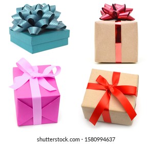 Collection Color Gift Boxes Bows Ribbons Stock Photo 1580994637 ...