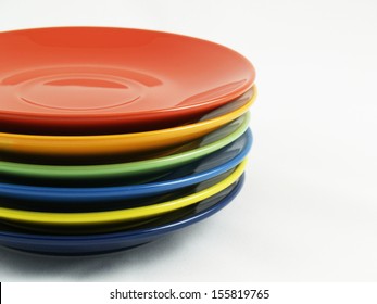 Collection of colorful dishes on the white background - Powered by Shutterstock