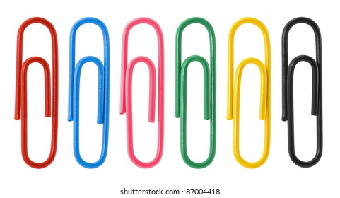 Collection of colorful paper clips - Shutterstock ID 87004418