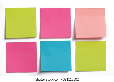 collection of colorful post it paper note on white background - Shutterstock ID 321115502