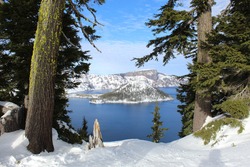A Collection From Crater Lake, Oregon During The Winter. 