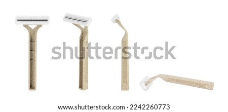Collection of disposable razor isolated on white background with clipping path.