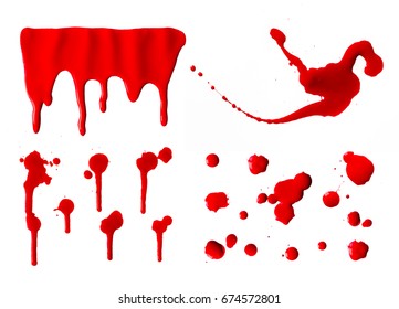 Collection Dripping Red Blood Splash Clipping Stock Photo 674572801 ...