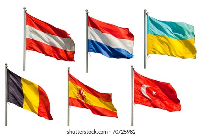 collection of european flags