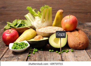 Collection Of Food High In Fiber