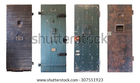 Collection of four old prison doors, prisons in the Netherlands