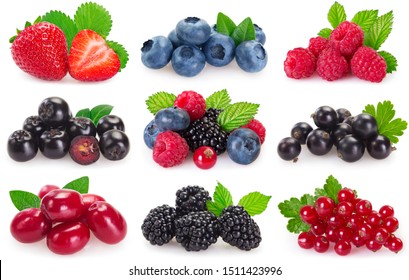 collection of fresh berries isolated on white background - Powered by Shutterstock