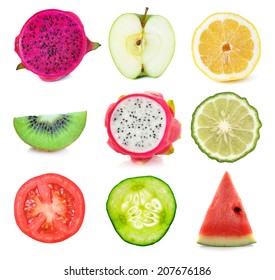 Orange Kiwi Fruit Banana Tomato Watermelon Stock Vector (Royalty Free ...