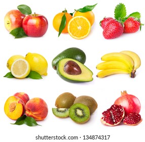 collection of fresh fruits isolated on white background - Powered by Shutterstock