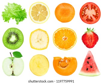 Orange Kiwi Fruit Banana Tomato Watermelon Stock Vector (Royalty Free ...