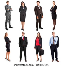 Collection Of Full Length Portraits Of Business People