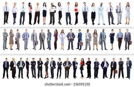 Collection Of Full Length Portraits Of Business People