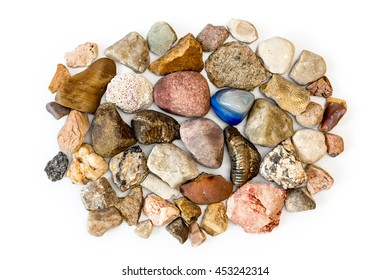 Collection Geological Materials Stones On White Stock Photo 453242314 ...