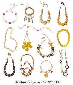 collection of gold necklaces