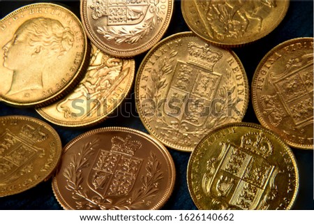 Collection of gold Sovereigns grouped together