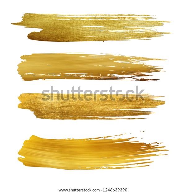 photo How To Make Color Gold With Paint https www shutterstock com image photo collection golden paint strokes make background 1246639390