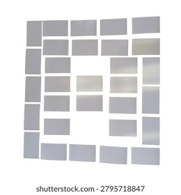 A collection of gray and white checkered pattern square icons isolated without background details