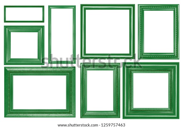Collection Vintage Green Picture Frame Isolated 스톡 사진 1055955644 |  Shutterstock