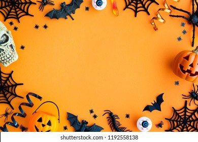 Collection of Halloween party objects forming a frame - Powered by Shutterstock