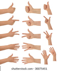 Collection Hands Showing One Five Finger Stock Photo 30075451 ...