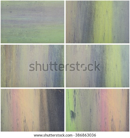 Collection of Holi color powder on a chalk black board. Pastel colorful background. Good texture for Holi festival and other projekts