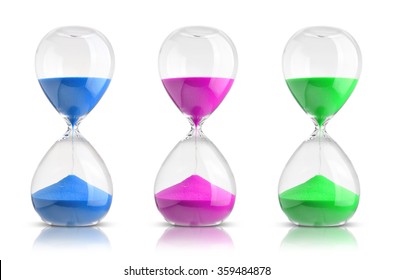 Collection of hourglasses isolated on white background - Powered by Shutterstock