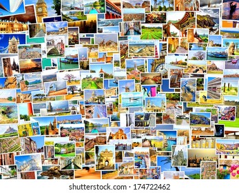 Collection Images Used As A Background With Several  Destinations From All Over The World 