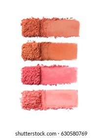 Collection of Makeup Powder Isolated on White Background
