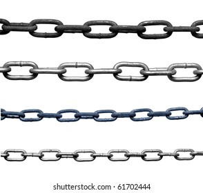 collection metal chain parts white background  each one is in full cameras resolution