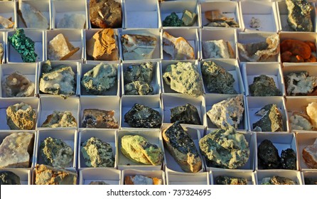 Collection Of Minerals And Rocks Some Very Rare And Precious